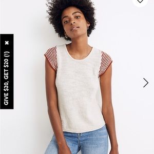 Madewell Kimble Stripe-Sleeve Sweater NWT